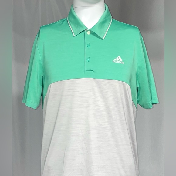 Like New Medium Mint Green Adidas Collar Golf Polo Excellent Condition - Picture 1 of 7
